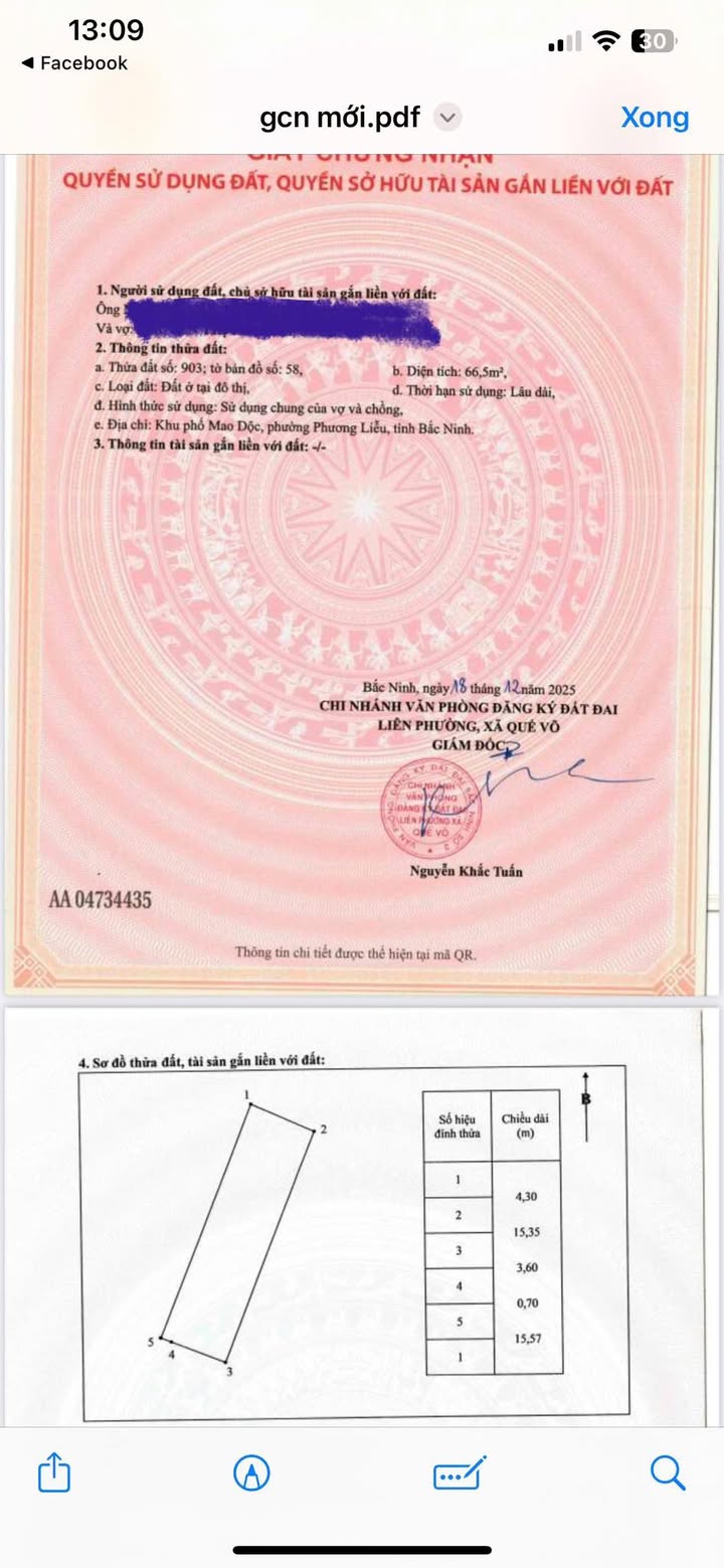 Đất nền khu phố Mao, Quế Võ 66.5m² giá 2.6 tỷ - Cơ hội đầu tư tuyệt vời!