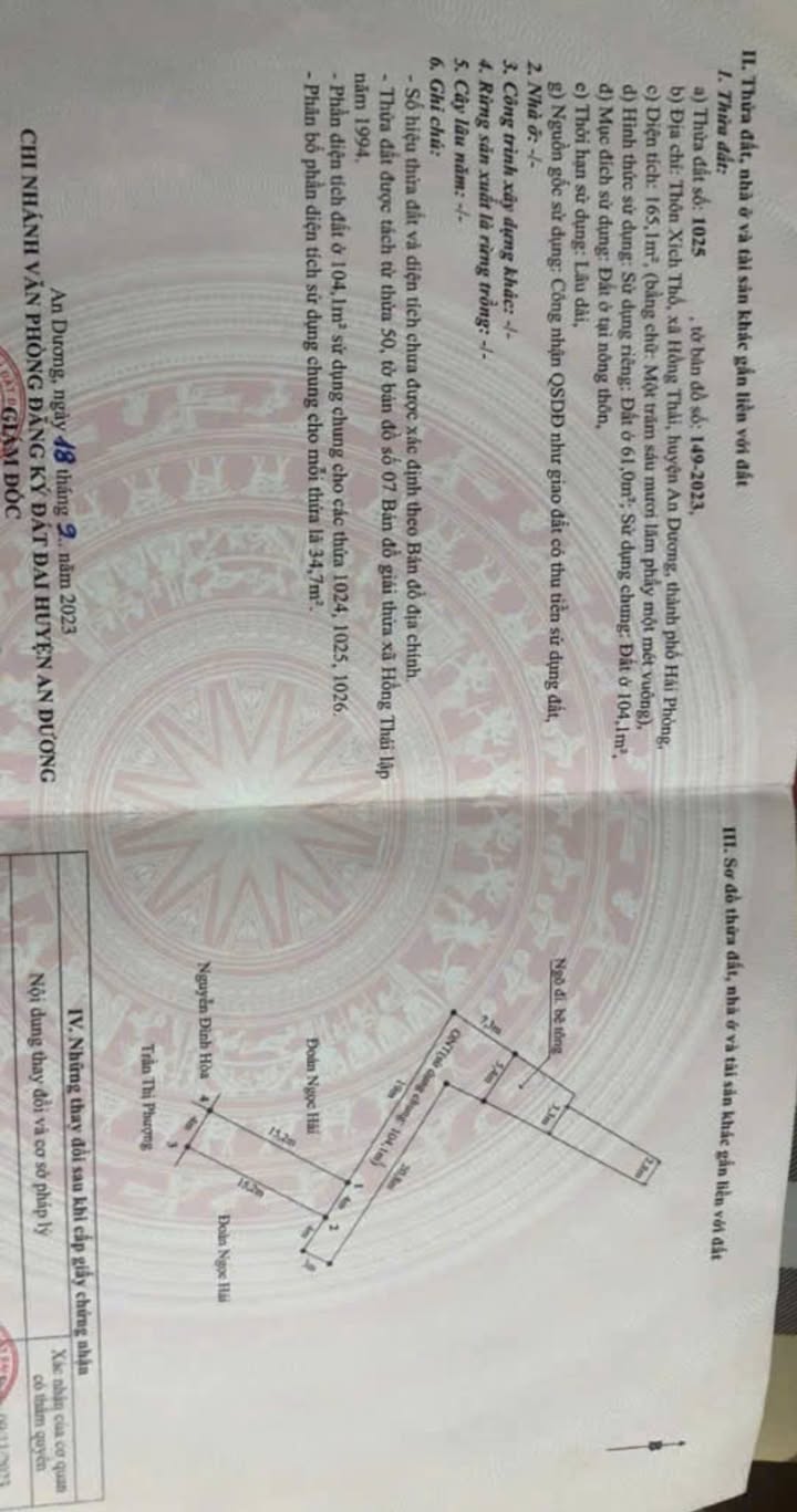 Đất nền Xã Xích Thổ 61m² giá 1.3 tỷ - Vị trí đẹp, sổ đỏ chính chủ!