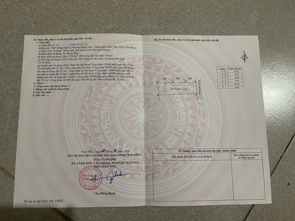 Đất thổ cư 215m² tại Phường Đồng Tâm, giá 2 tỷ - Cần bán gấp!