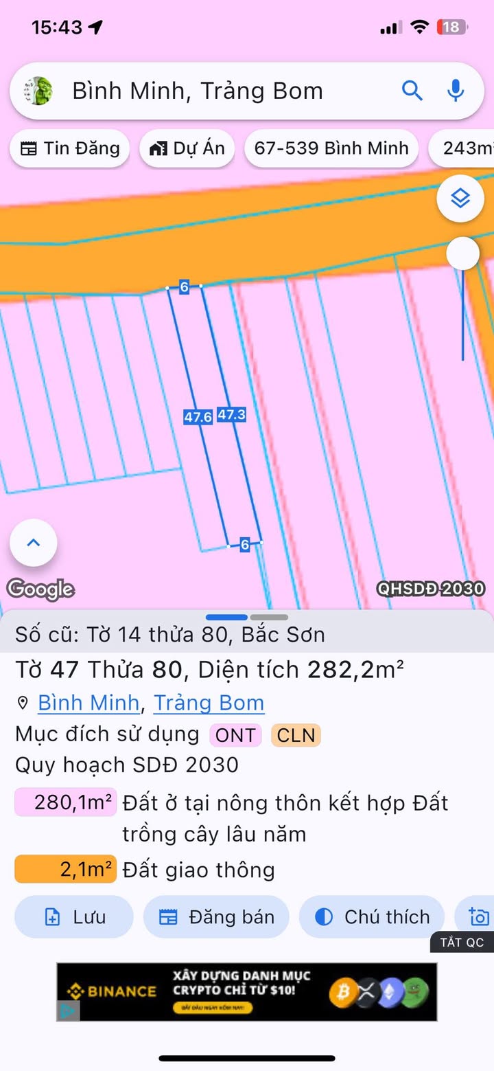 Đất thổ cư 282m² Xã Sông Trầu, Trảng Bom - Giá chỉ 2 tỷ, vị trí đắc địa!