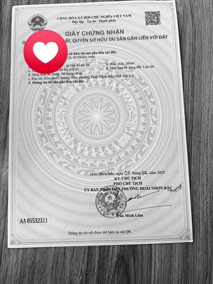 Đất nền Phường Tam Quan Bắc, Thị xã Hoài Nhơn 200m² giá 1 tỷ - Sổ đỏ chính chủ, đầu tư sinh lời!