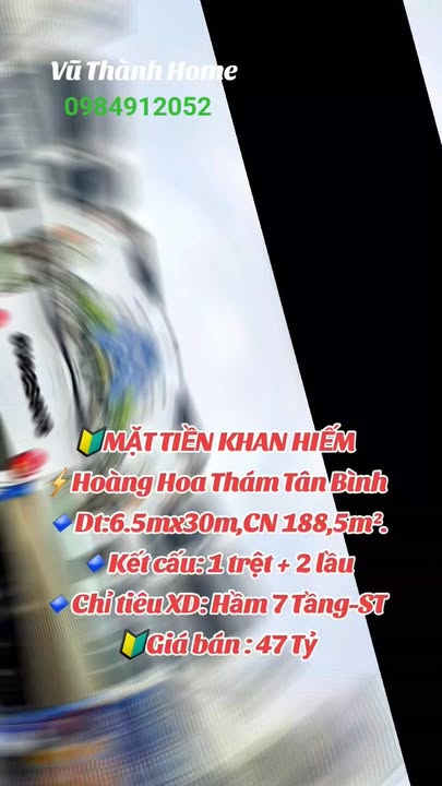 Mặt tiền FrontHouse Hoàng Hoa Thám, 195m² giá 47 tỷ - Sở hữu ngay vị trí đắc địa!