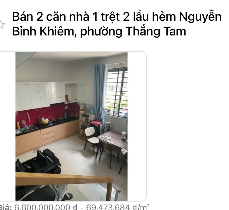 Nhà 2 tầng hẻm Nguyễn Bỉnh Khiêm, Thắng Tam 95m² giá 6.6 tỷ - Sổ đỏ lâu dài!