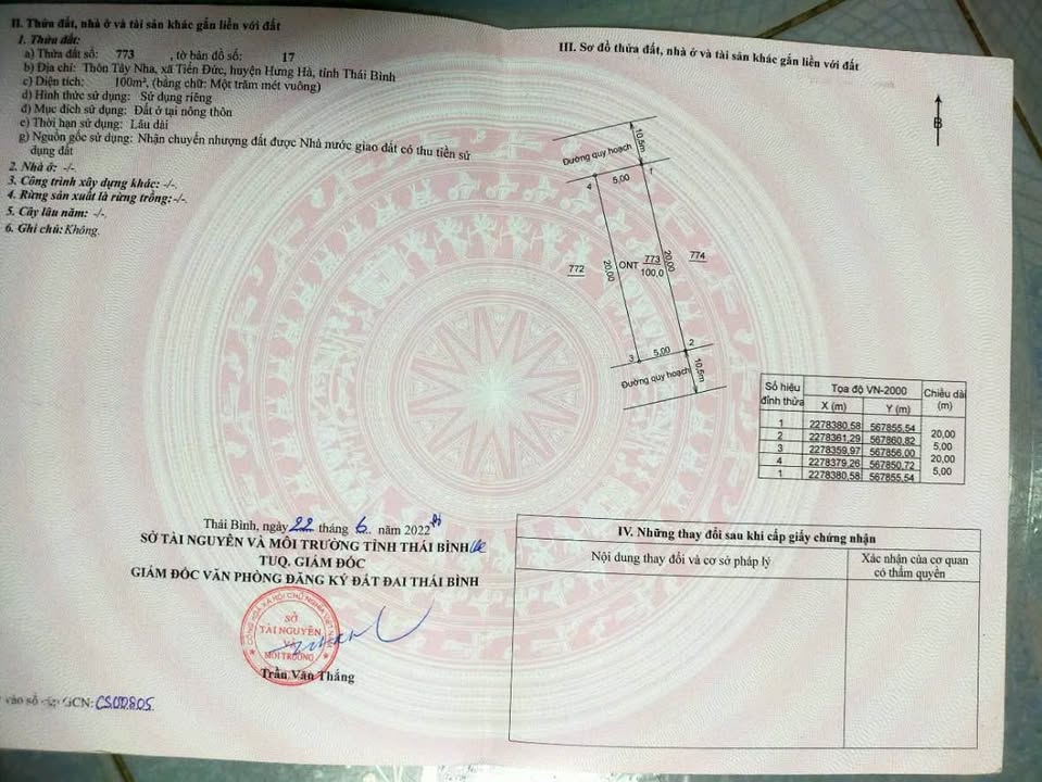 Đất nền xã Tiến Đức, Hưng Hà 100m² – Đầu tư sinh lời ngay!