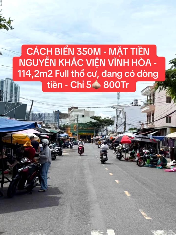 Nhà mặt tiền Nguyễn Khắc Viện, Vĩnh Hòa 114m² giá 5.8 tỷ - Cách biển chỉ 350m!