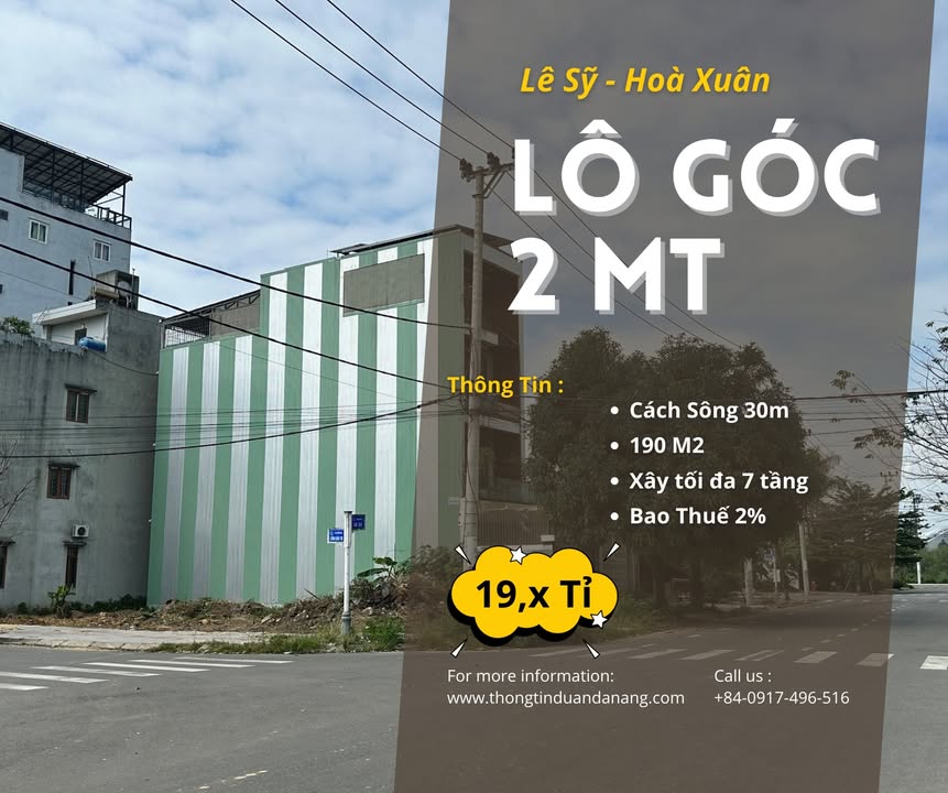 Đất nền hai mặt tiền Lê Sỹ, Hòa Xuân, 184m² - Cơ hội đầu tư tuyệt vời!