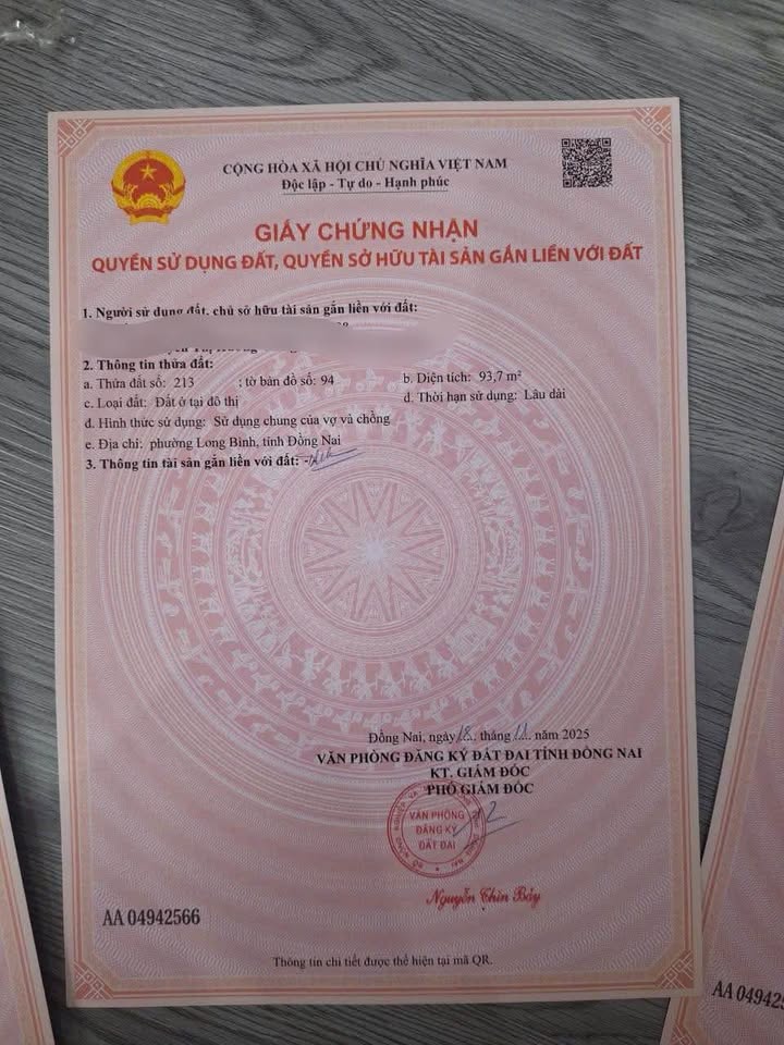 Đất thổ cư Khu Phố 2, Long Bình 96m² giá 2.65 tỷ - Xây dựng tự do!