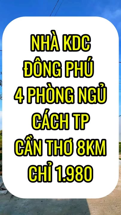 Nhà trệt lửng 4PN tại KDC Đông Phú, Cần Thơ - Giá chỉ 1.98 tỷ!