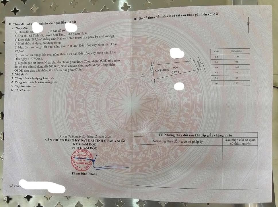 Đất vườn mini tại xã Tịnh Hà, huyện Sơn Tịnh 297m² giá chỉ 8xx triệu - Đầu tư sinh lời tuyệt vời!