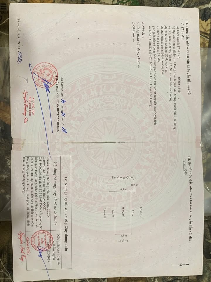 Đất nền TDC Bạch Mai, An Dương 54m² giá 3.5 tỷ - Đầu tư sinh lời tuyệt vời!