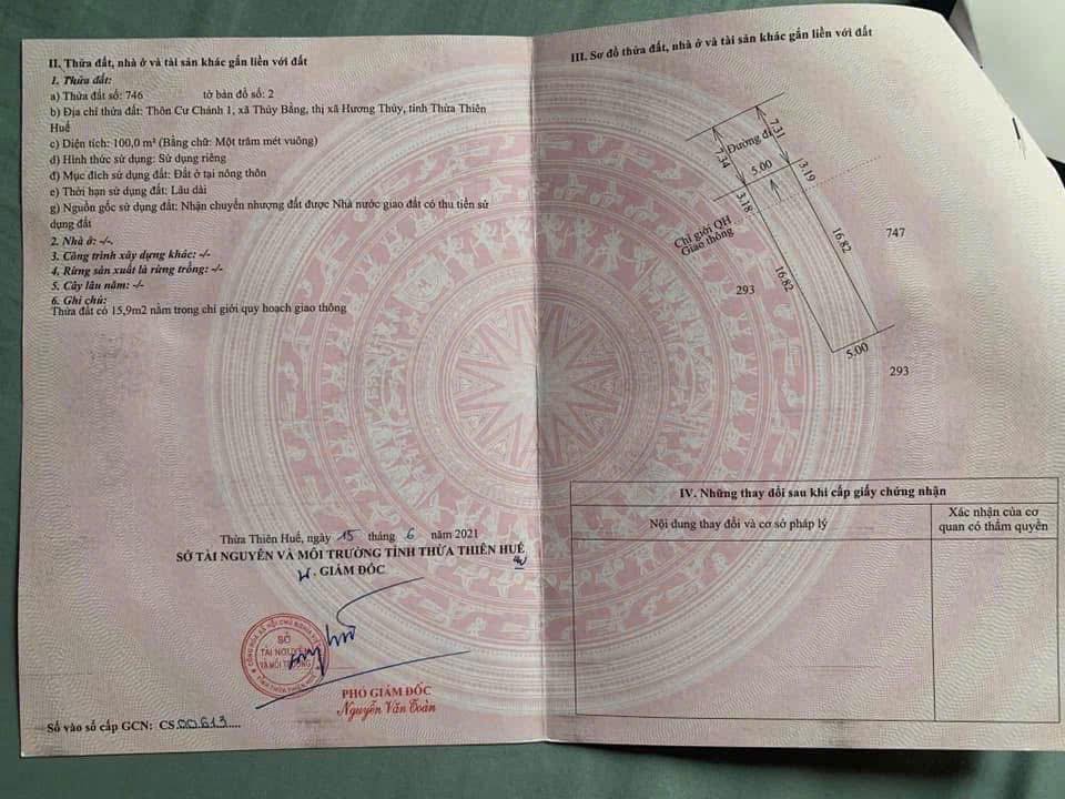 Đất mặt tiền kiệt Đại Nam - Khải Định, TP Huế 100m² giá 1.8 tỷ - Pháp lý sổ hồng đầy đủ!