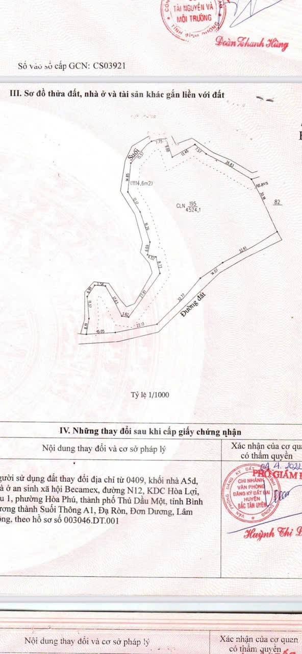 Đất vườn Tân Định, Bắc Tân Uyên 4524m² giá 15.834 tỷ - Đầu tư sinh lời tiềm năng!