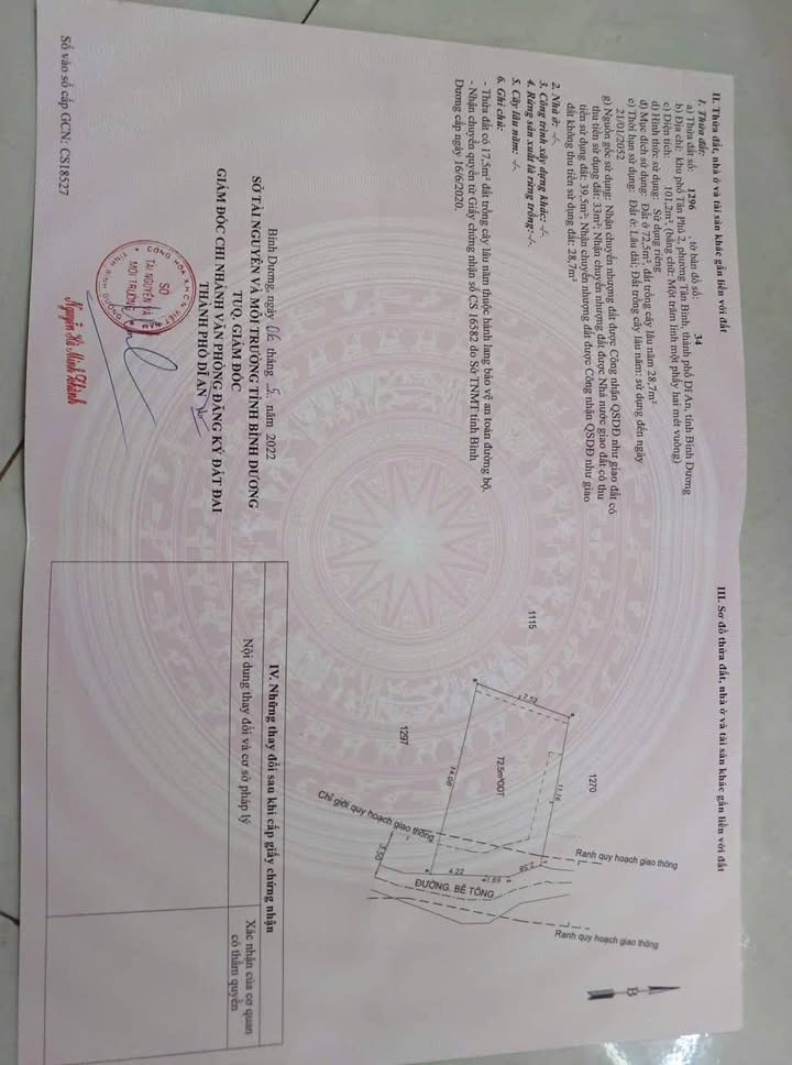 Đất nền 100m² tại Chợ Tân Bình Dĩ An giá 2.5 tỷ - Đối diện chợ tiện lợi!