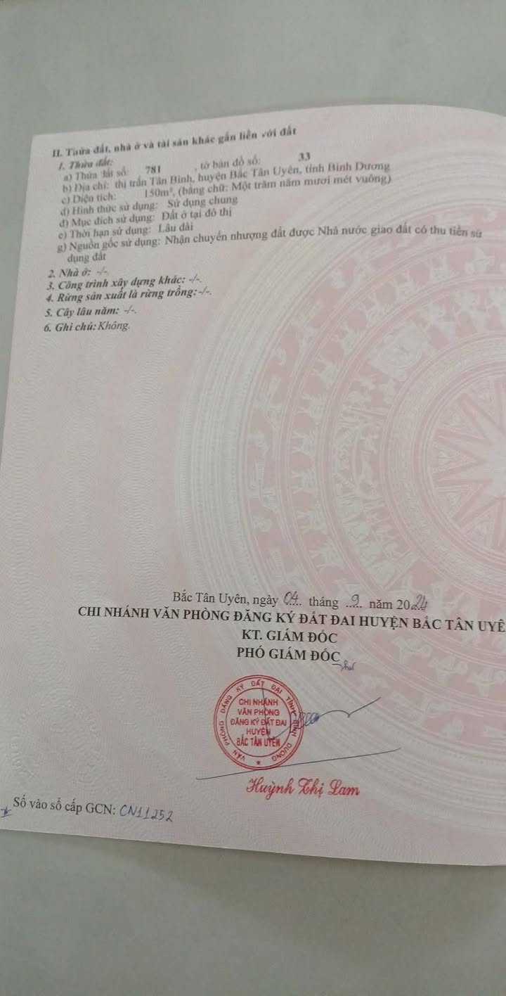 Đất nền KCN Visip 2 Bến Cát 150m² giá 2.1 tỷ - Đầu tư sinh lời bền vững!