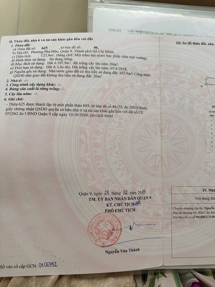 Bán gấp lô FrontHouse mặt tiền Gò Cát, Thủ Đức 127m² - Kinh doanh đa ngành nghề