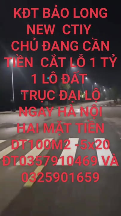 Đất nền KĐT Bảo Long New City Từ Sơn 100m² giá chỉ 1 tỷ - Cắt lỗ gấp!