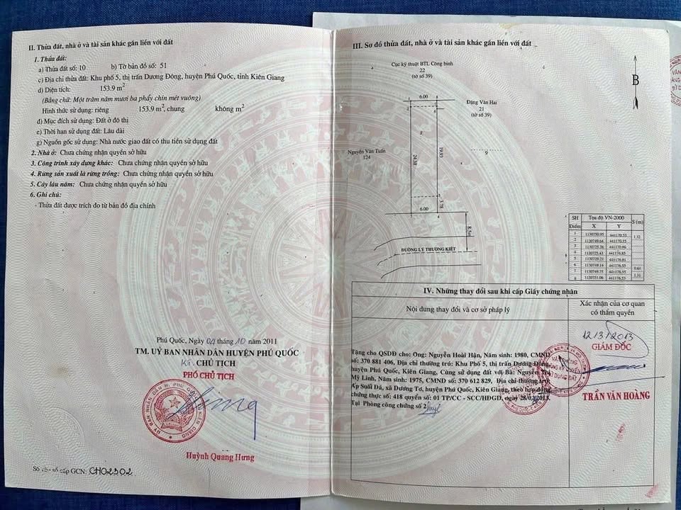 Bán nhà mặt tiền Lý Thường Kiệt, Huyện Kiên Lương, 153.9m² - Sổ hồng đầy đủ, giá thỏa thuận!