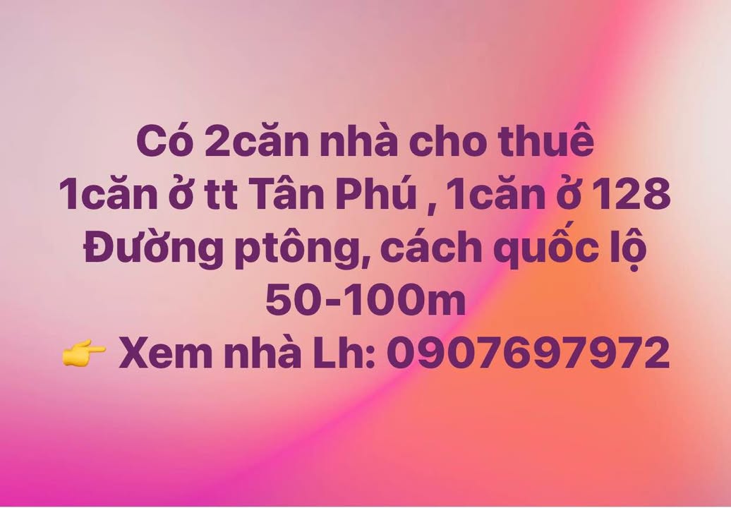 Nhà cho thuê tại 128 Đường PTông, Tân Phú - Gần Quốc Lộ 50m!
