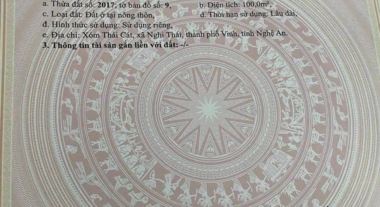 Đất nền Xóm Thái Cát, Phường Hưng Lộc 100m² giá 1,45 tỷ - Vị trí tiềm năng cho tương lai!