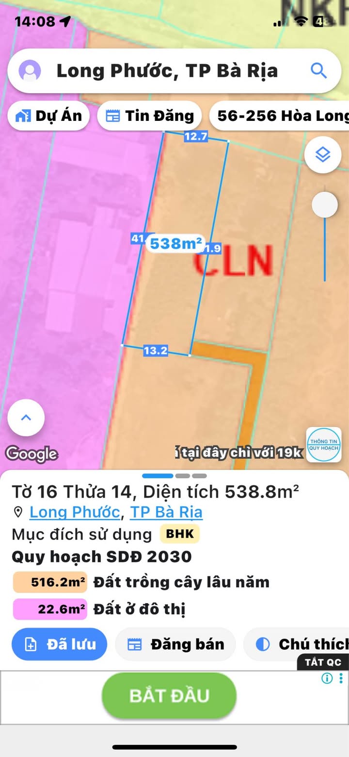 Đất Long Phước 538m² giá 1,2 tỷ - Sổ hồng chính chủ, thương lượng tốt!