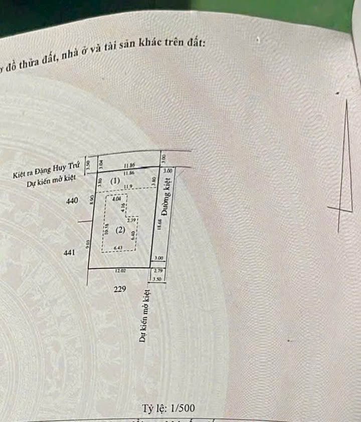 Bán đất kiệt ô tô Đặng Huy Trứ - Chế Lan Viên 218m² giá thỏa thuận - Vị trí đẹp, dân cư ổn định!