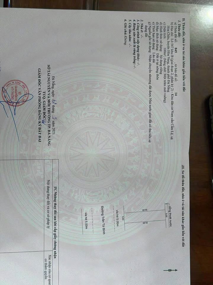 Nhà phố 234 Trần Tử Bình, Quận Cẩm Lệ, 100m² - Hướng Nam, giá 5 tỷ!