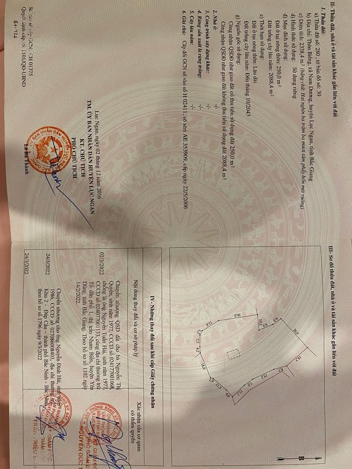 Mảnh vườn 2000m² tại Nam Dương, Bắc Giang - Chính chủ bán hơn 1 tỷ!