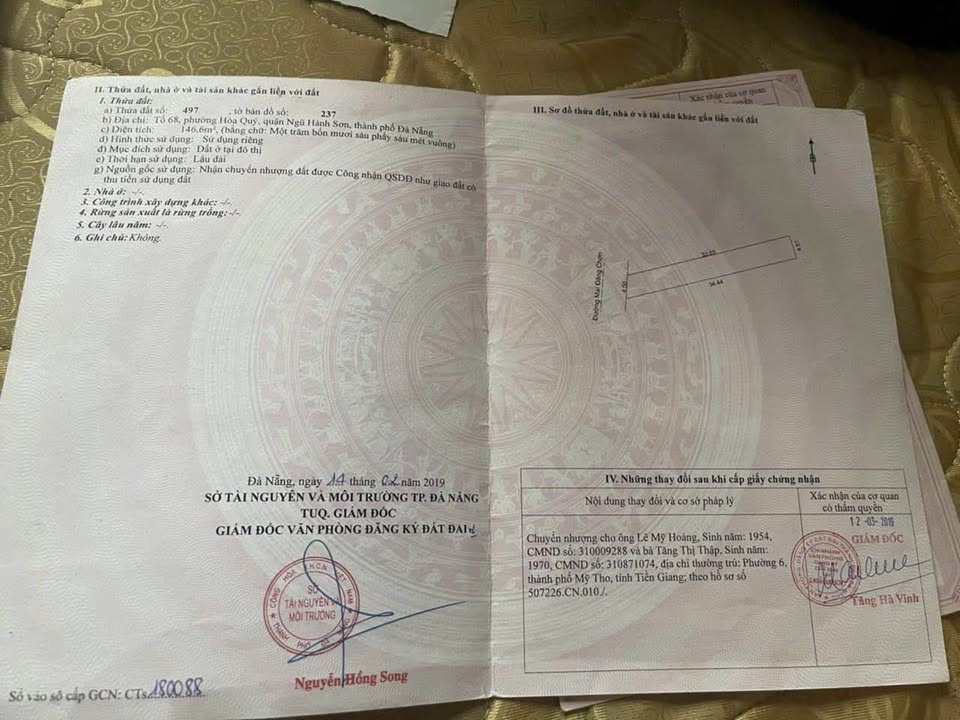 Bán lô đất mặt tiền Mai Đăng Chơn, Đà Nẵng 145m² giá 5.4 tỷ - Sổ đỏ chính chủ!