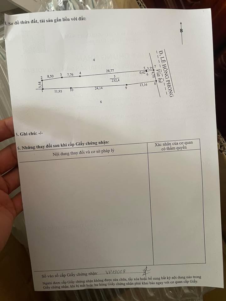 Nhà mặt tiền đường Lê Hồng Phong, Ngã Năm, 235m², giá 5.5 tỷ - Cơ hội đầu tư lý tưởng!