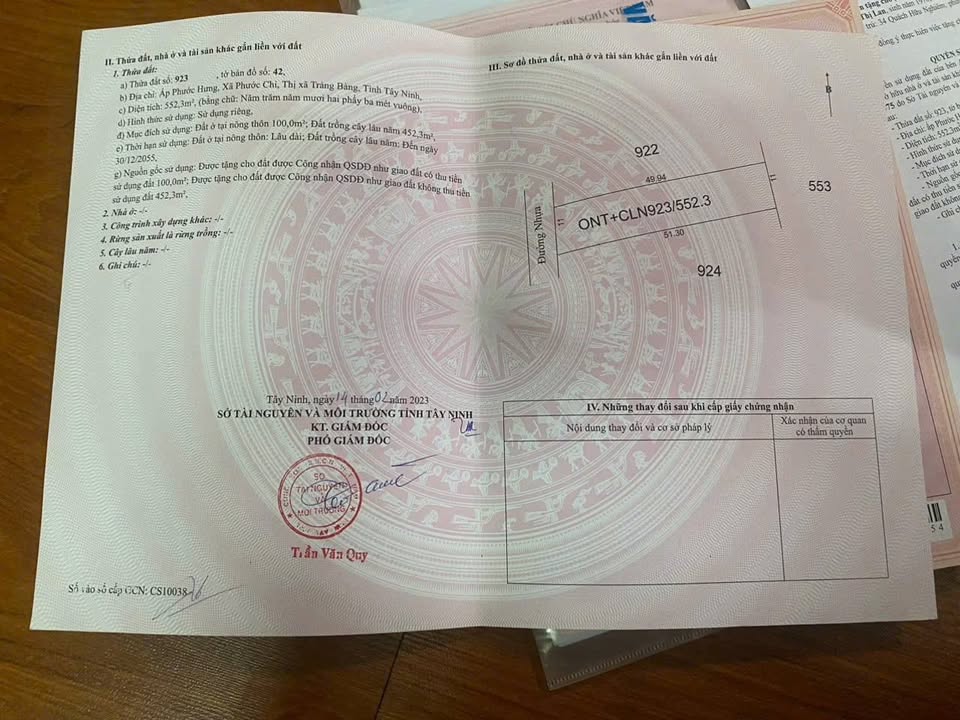 Đất thổ cư 1900m² mặt tiền đường nhựa Phước Chỉ - Giá 26.35 tỷ, cơ hội đầu tư tuyệt vời!