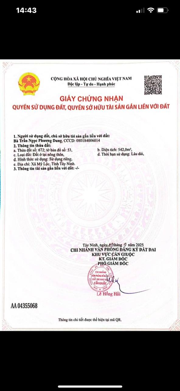 Đất nền Cần Giuộc Long An 542m² giá 3.794 tỷ - Thích hợp làm kho xưởng!