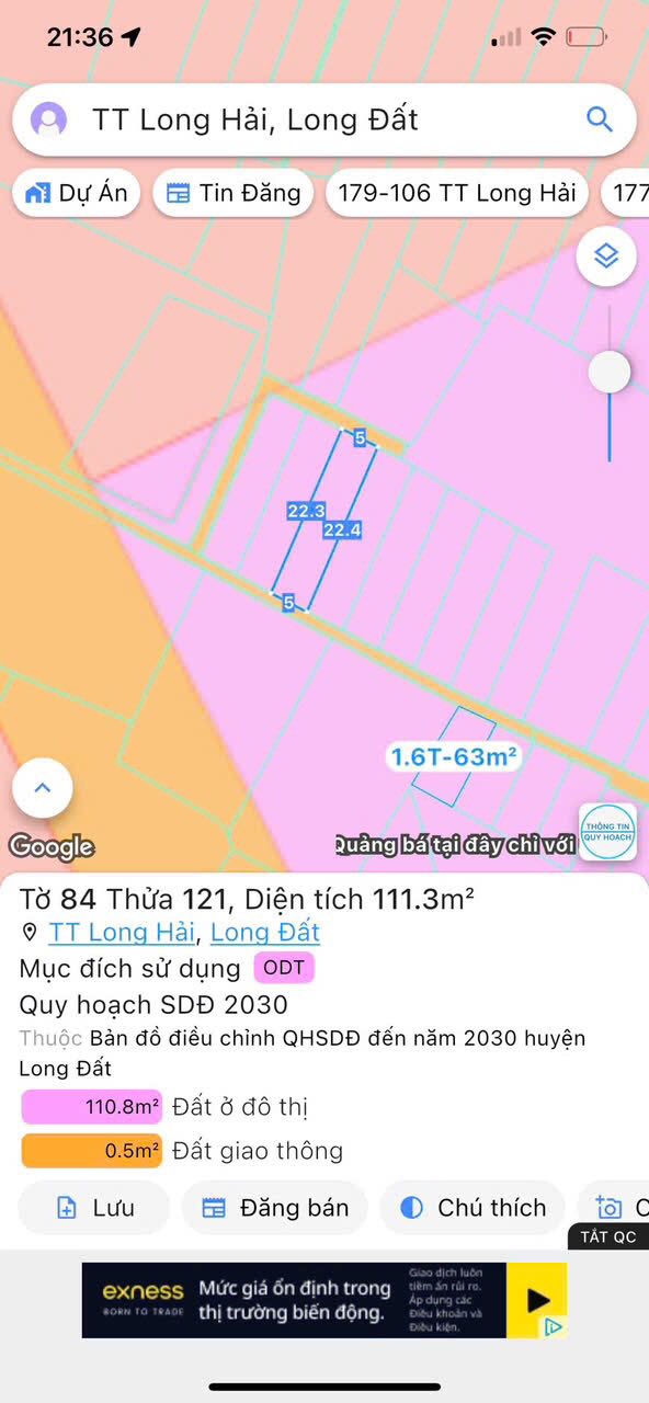 Đất nền Thị trấn Long Hải 114m² giá 1.599 tỷ - Cơ hội đầu tư sinh lời!