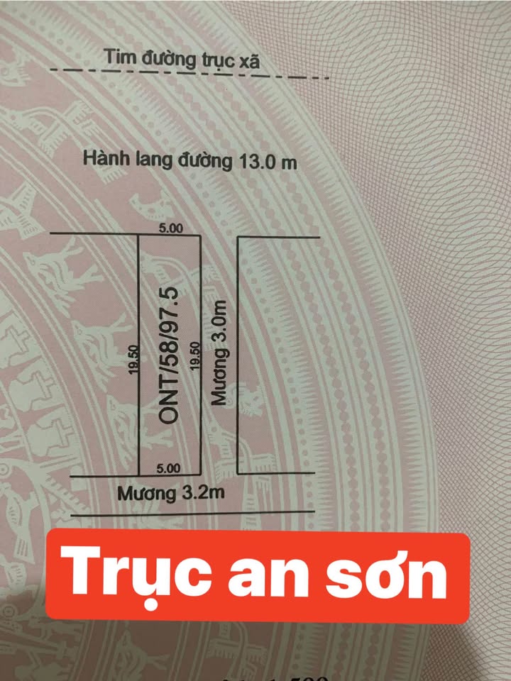 Đất nền tại xã An Sơn, Nam Sách, Hải Dương 97.5m² giá chỉ 2 tỷ - Đầu tư sinh lời!