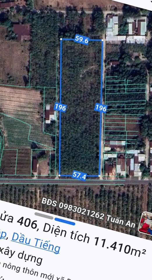 Đất nền Dầu Tiếng 10.000m² giá thỏa thuận - Mặt tiền 3 hướng, đầu tư sinh lời!