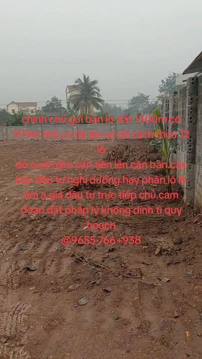 Đất thổ cư 1300m² xã Thủy Xuân Tiên - Giá thỏa thuận trực tiếp với chủ!