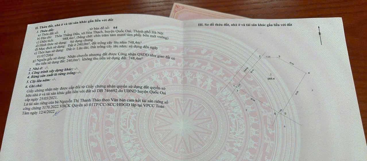 Đất xây dựng Xóm 1 Thắng Đầu, quận Bắc Từ Liêm 988m² - Giá thỏa thuận hấp dẫn!