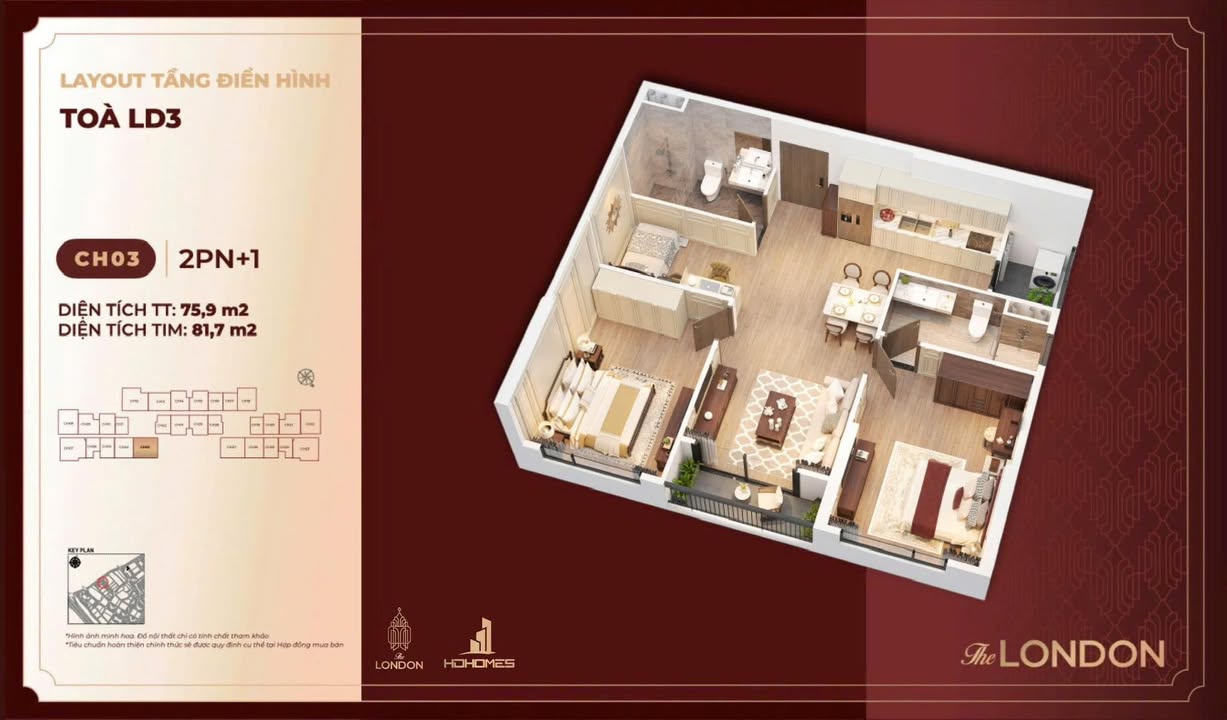 Căn hộ Vinhomes Ocean Park 75m² giá 5.2 tỷ - Căn góc trục 03 Toà LD3