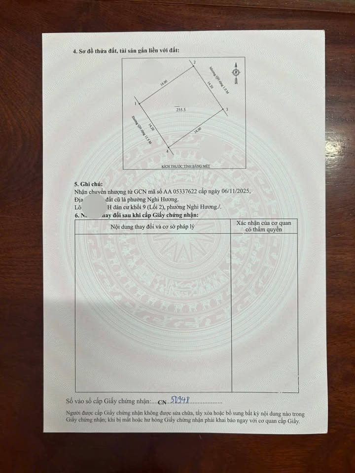 Đất nền Lý Nam Đế, TP Vinh 255m² giá 5 tỷ - Mặt tiền rộng, vị trí đắc địa!