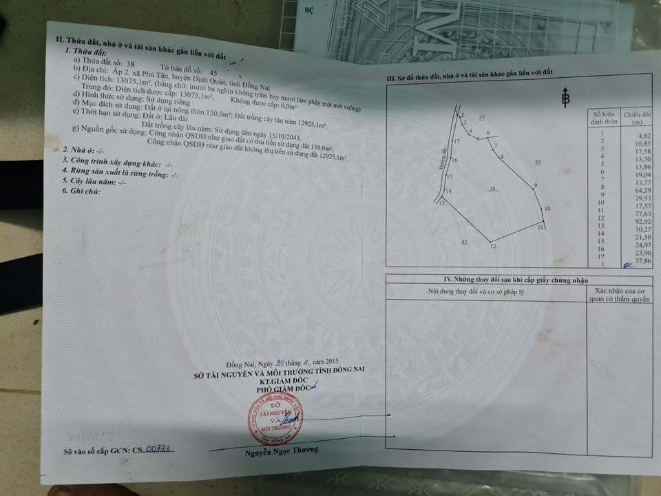 Đất ở Ấp 2, Xã Phú Tân, Huyện Định Quán 1,3 mẫu - Đường bê tông sắp hoàn thiện!