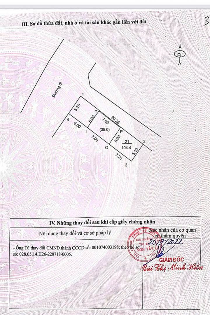 Đất thổ cư Phường Sơn Lộc, Sơn Tây 104m² giá 2 tỷ - Lô góc đẹp, vị trí đắc địa!