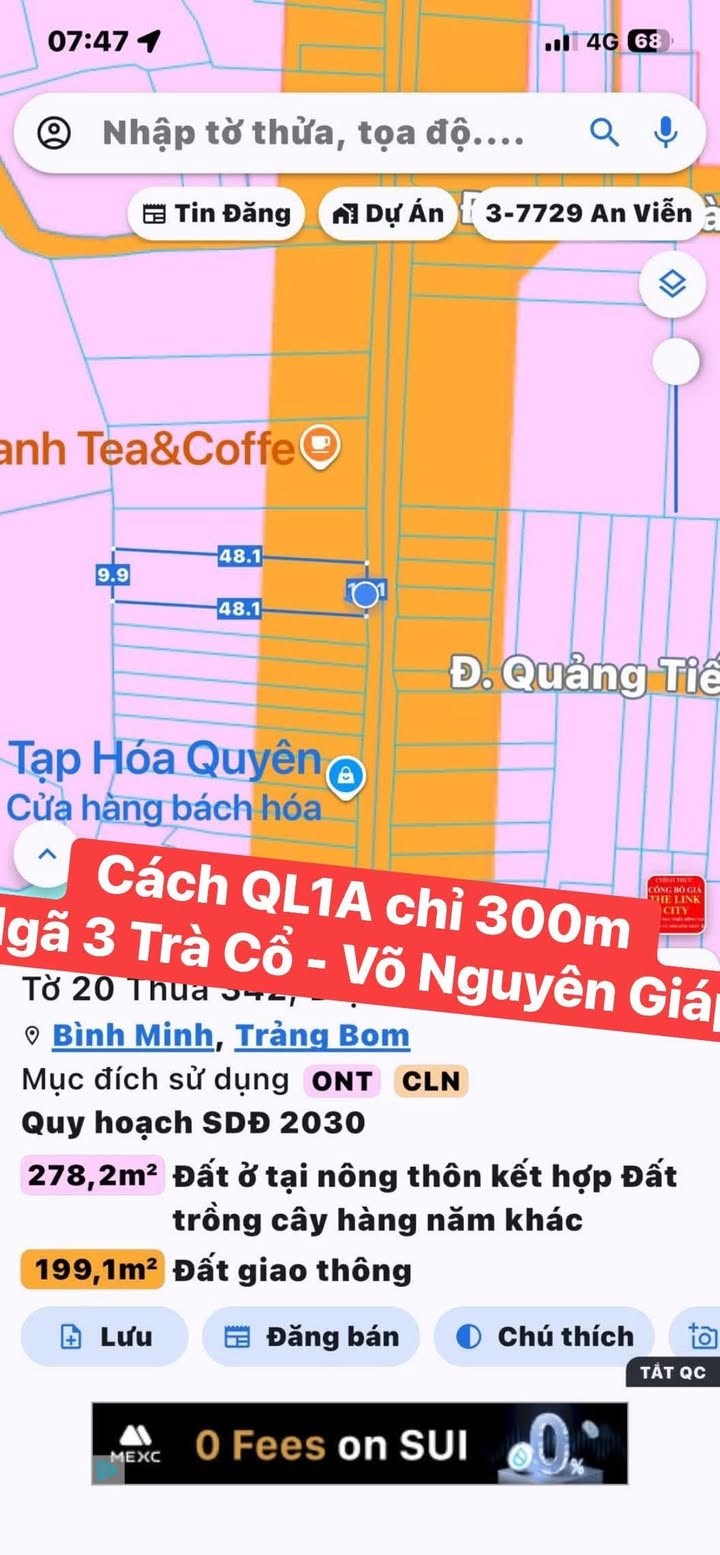 Đất nền 480m² mặt tiền nhựa thông Biên Hòa - Giá 3 tỷ, đầu tư sinh lời!