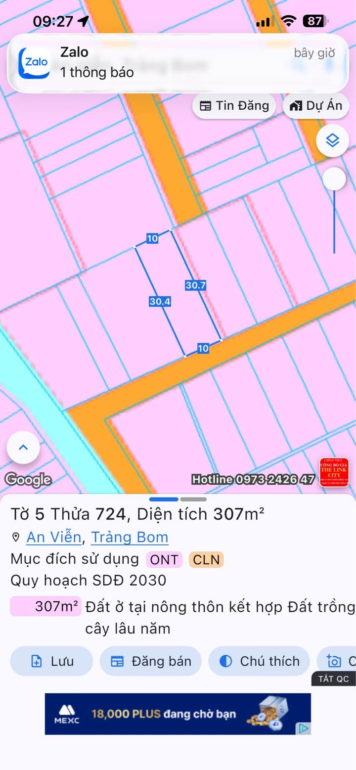 Đất nền ấp 4 An Viễn 300m² - Sổ riêng thổ cư, giá tốt thương lượng!