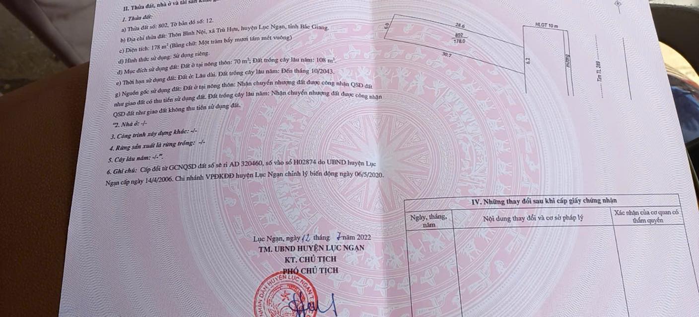 Đất thổ cư 178m² Tỉnh lộ 273 - Giá 2 tỷ, mặt tiền 6m