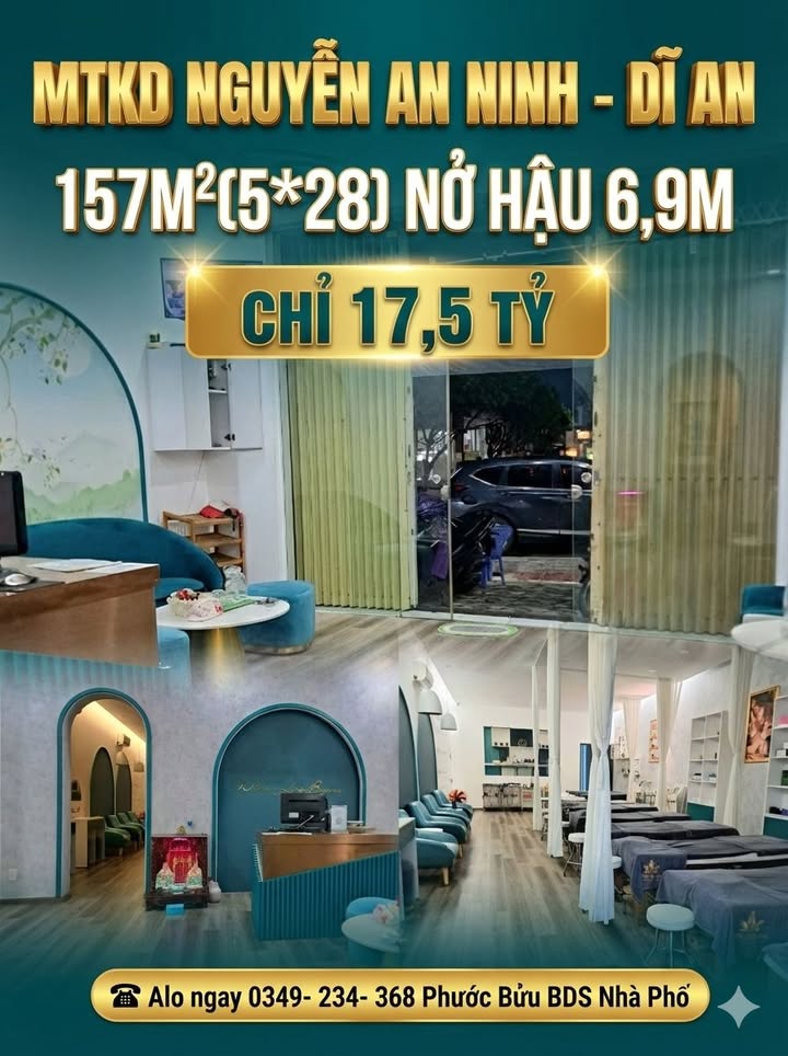Nhà mặt tiền Nguyễn An Ninh Dĩ An 157m² giá 17.5 tỷ - Vị trí vàng kinh doanh!