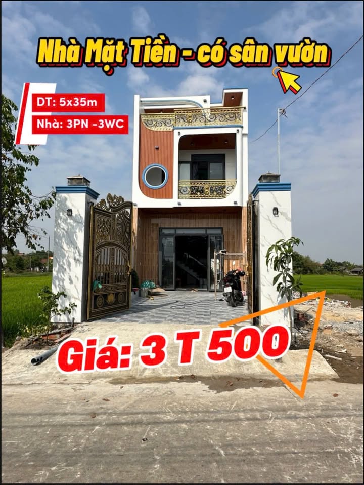 Bán nhà mặt tiền đường Hoàn Thành, 175m² giá 3.5 tỷ - Sân vườn thoáng đãng!