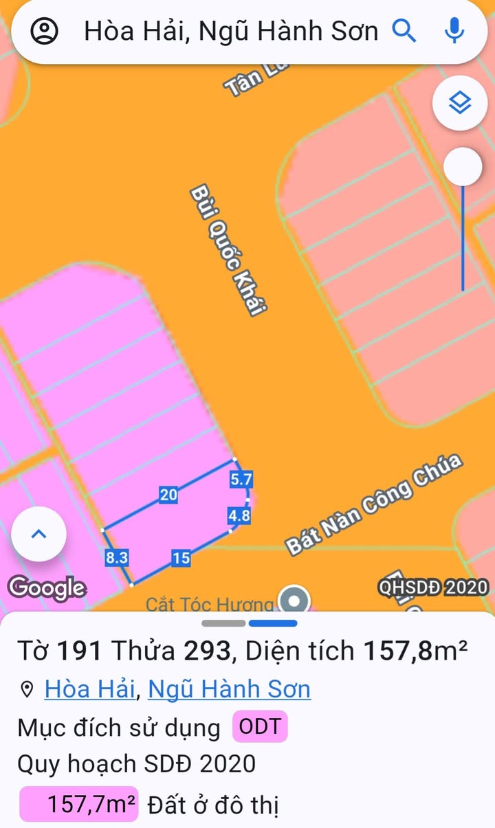 Đất nền lô góc Bùi Quốc Khái, Ngũ Hành Sơn 158.3m² giá 13 tỷ - Cơ hội đầu tư hiếm có!