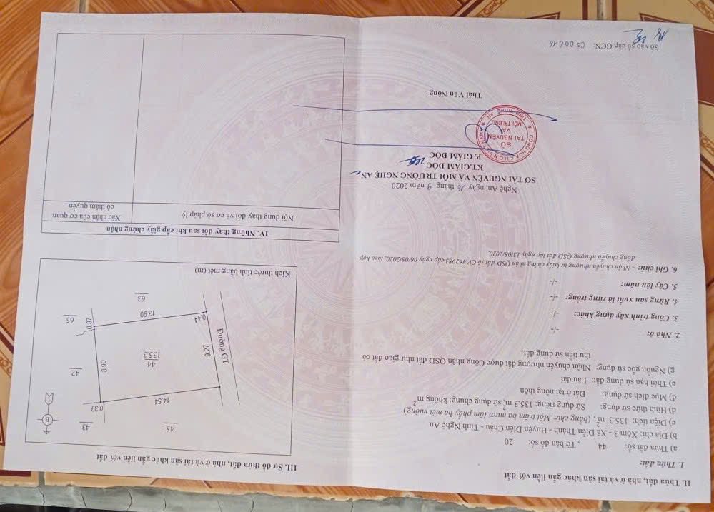 Đất thổ cư 135,2m² tại Thị trấn Diễn Châu - Cơ hội đầu tư tuyệt vời!