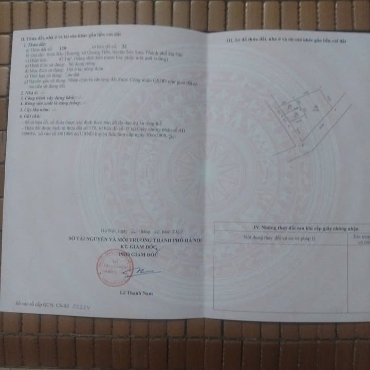 Đất thổ cư 47,1m² tại Bắc Thượng - Quang Tiến - Giá chỉ 1 tỷ - Cơ hội đầu tư tuyệt vời!