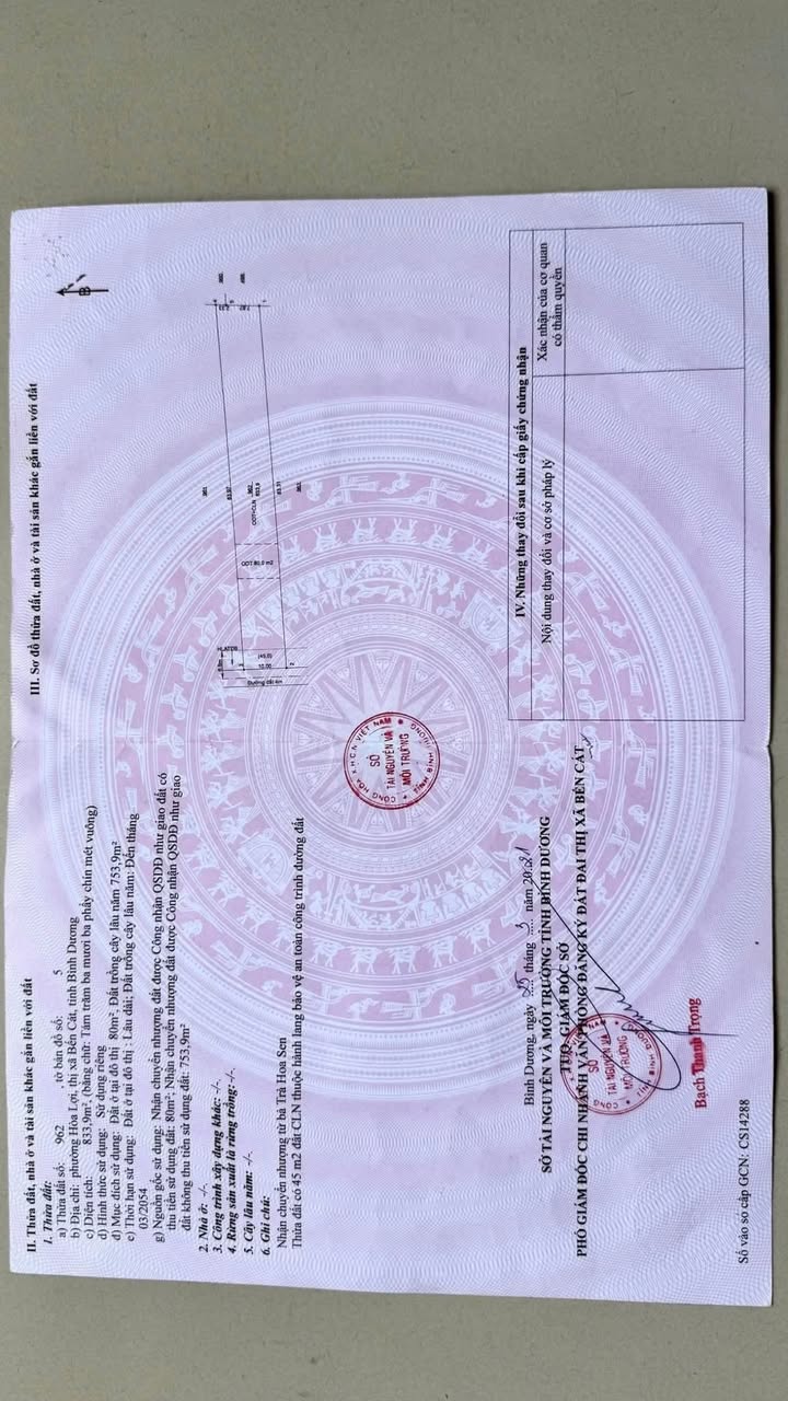 Đất thổ cư Hòa Lợi - Bến Cát 830m² giá 3.2 tỷ - Tiềm năng đầu tư lớn!