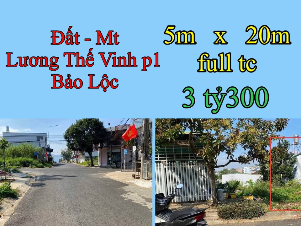 Đất nền mặt tiền Lý Thái Vinh, Bảo Lộc 100m² giá 3.3 tỷ - Cơ hội đầu tư tuyệt vời!